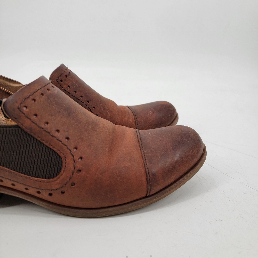 Kork Ease Brown Leather Loafers Size 9 Cap Toe Distressed Classic Minimalist - Picture 7 of 16